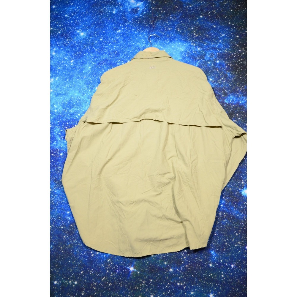 REI Shirt Mens 2XL Beige Long Sleeve Fishing Quick Dry Vented Button Up Hiking - Picture 4 of 9